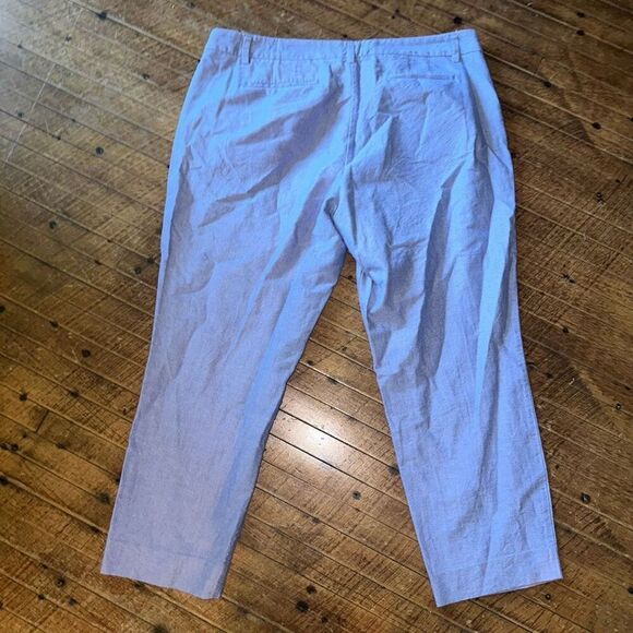 J Crew blue 100% cotton business casual cropped pants - Picture 4 of 4